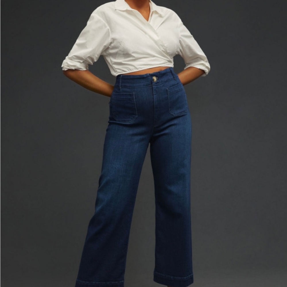 NWOT Pilcro by Anthropologie The Skipper Cropped Wide-leg Jeans